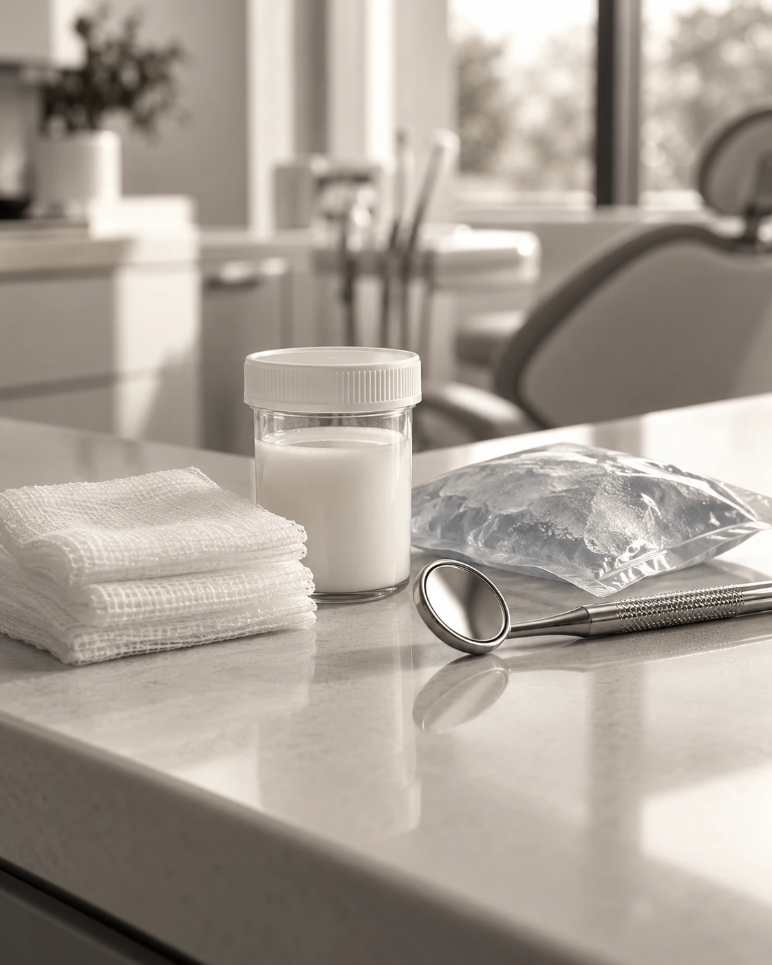 Dental emergency supplies ready at an Arlington dental office